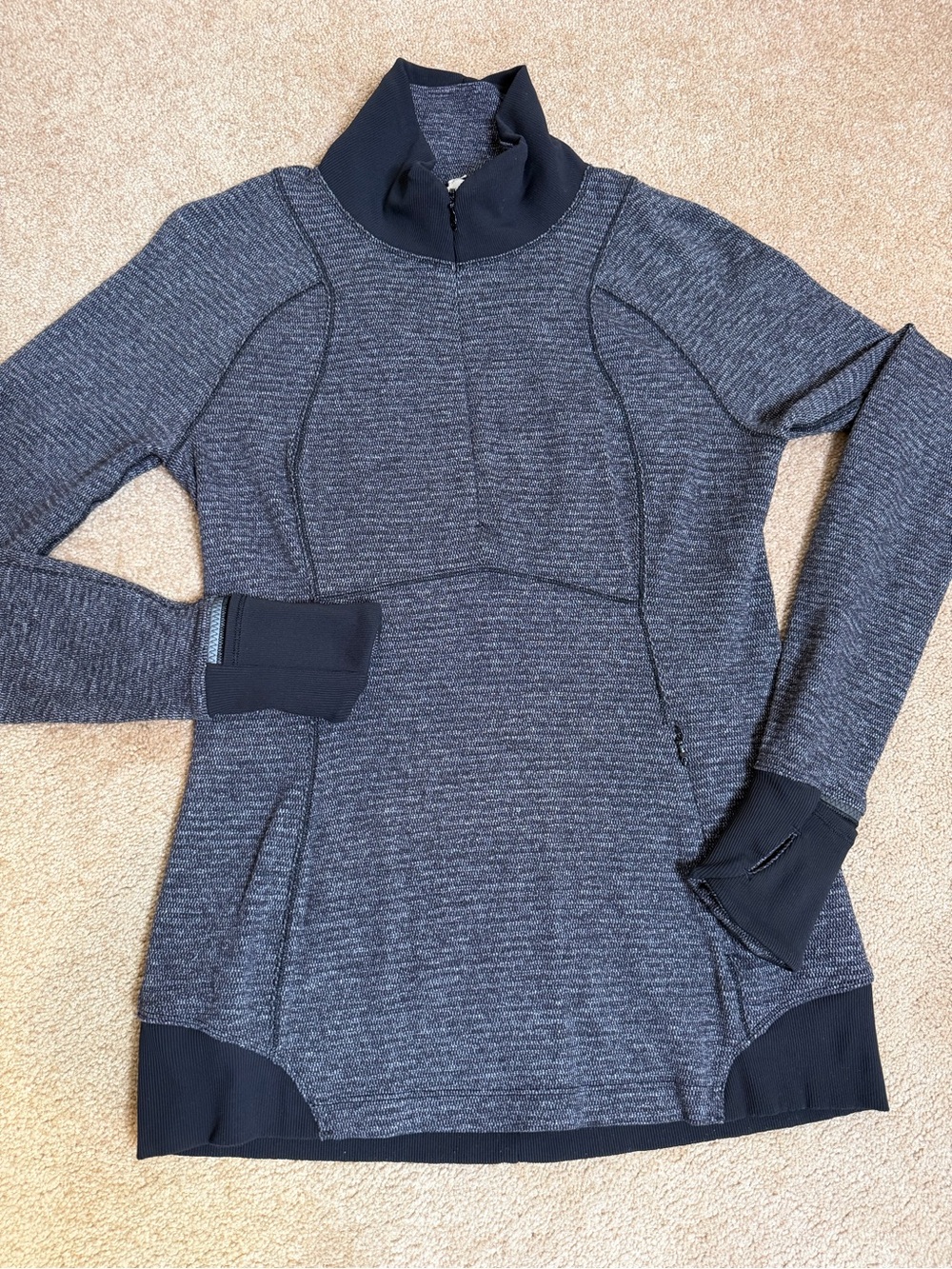 lululemon athletica Charcoal Heather Quarter-Zip Cowl Pullover